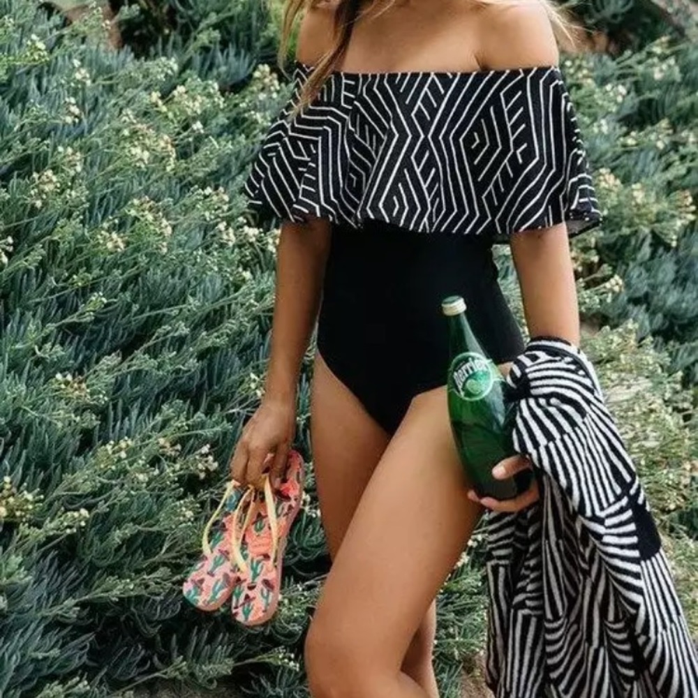 Ruffled Off Shoulder Monokini